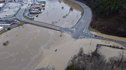 Aerial view of flooding in KY