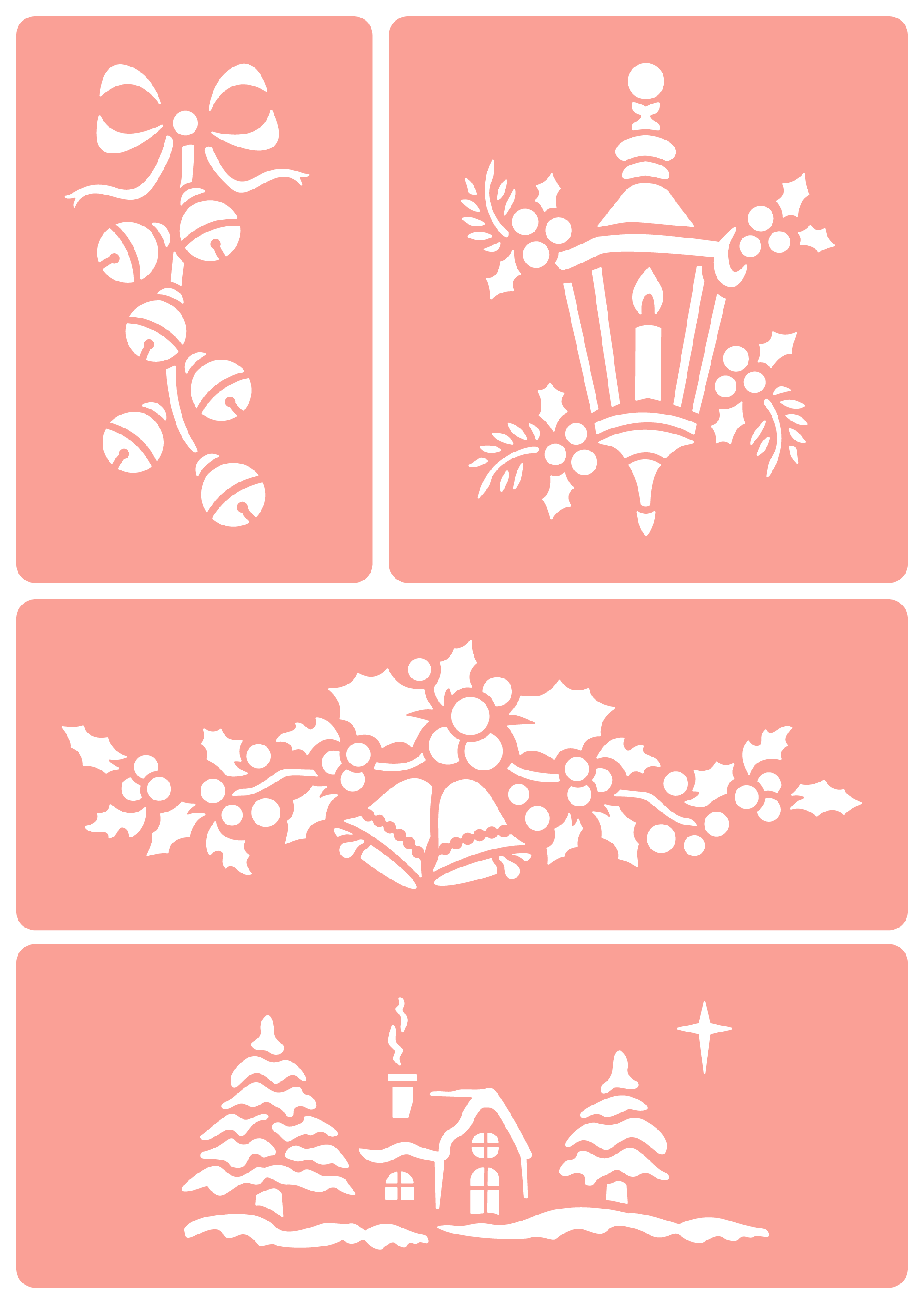 Traditional Christmas Collection - Reusable - Non-Adhesive or Self-Adhesive