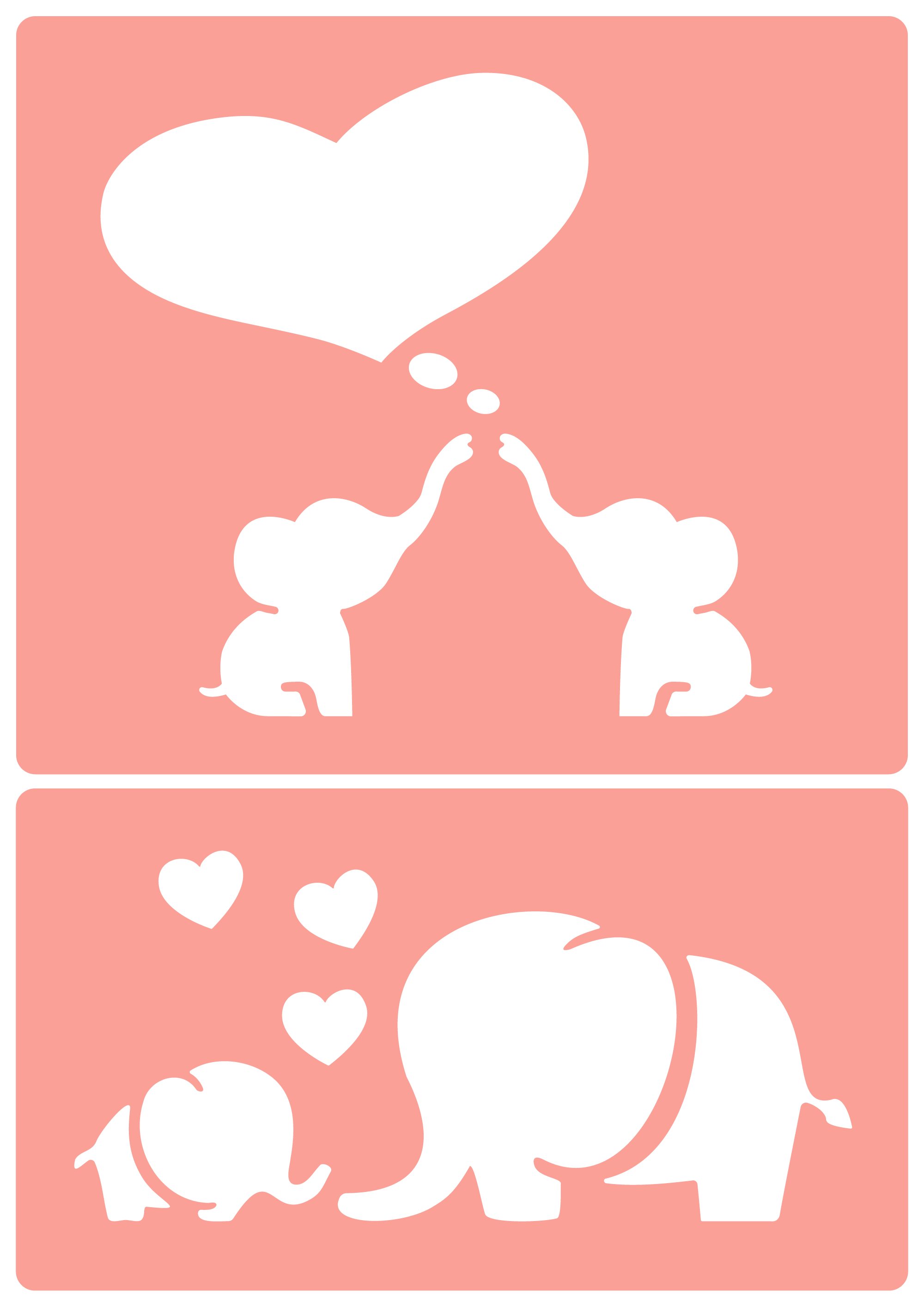 Elephants Never Forget - Reusable Stencil - Non-Adhesive or Self-Adhesive