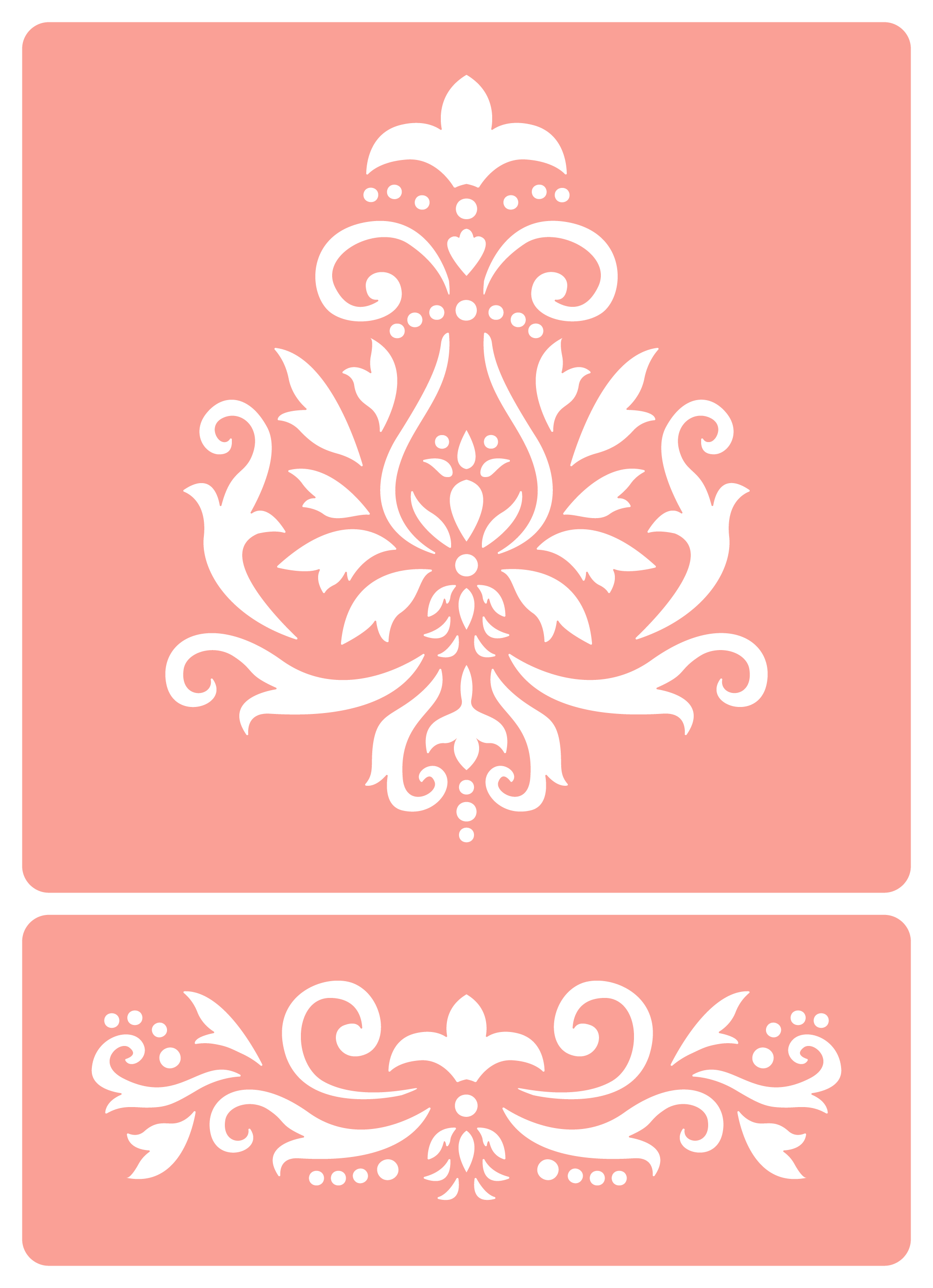Large Damask Motif - Reusable Stencil - Non-Adhesive or Self-Adhesive