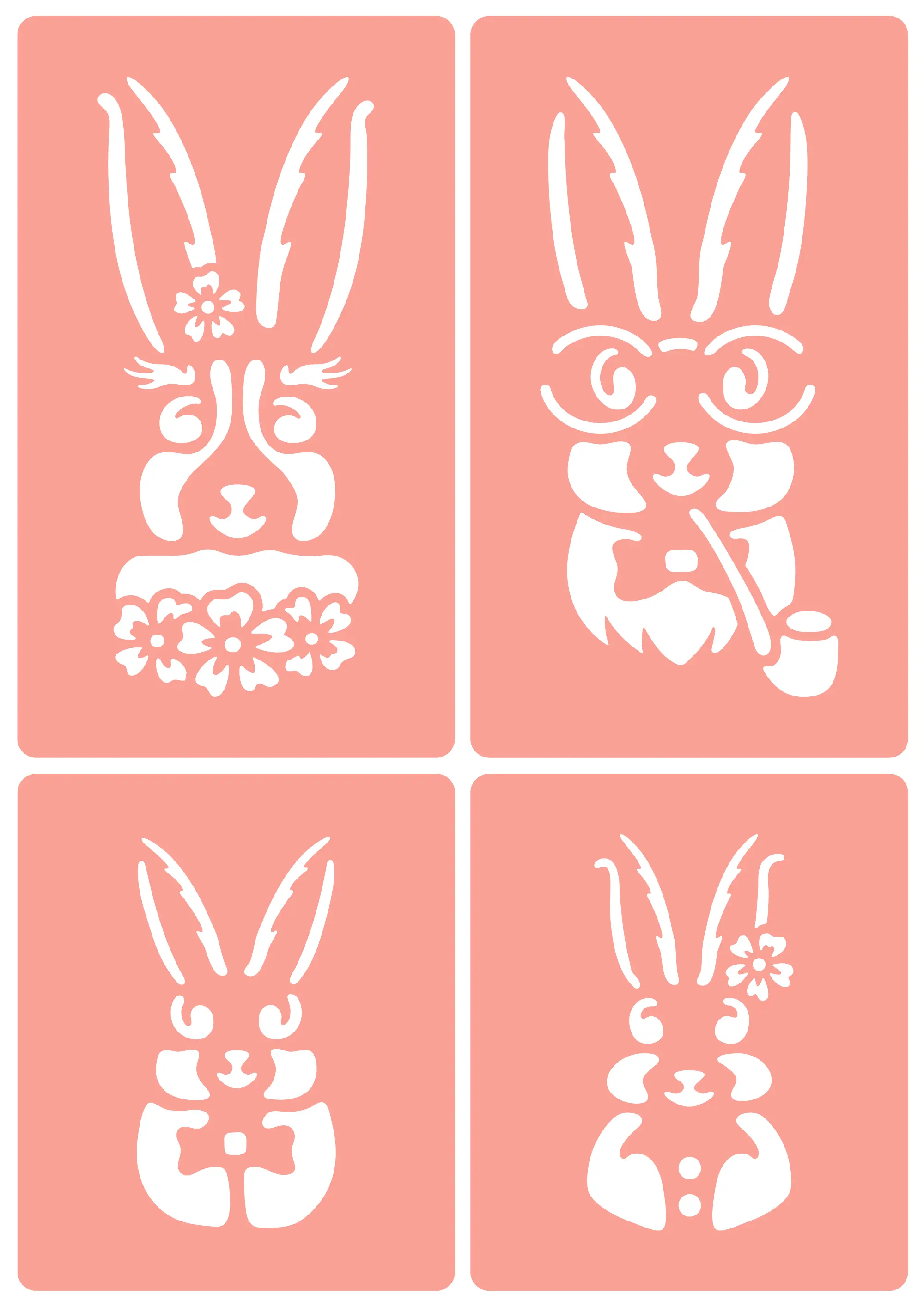 Easter Bunny Family - Reusable Stencil - Non-Adhesive or Self-Adhesive