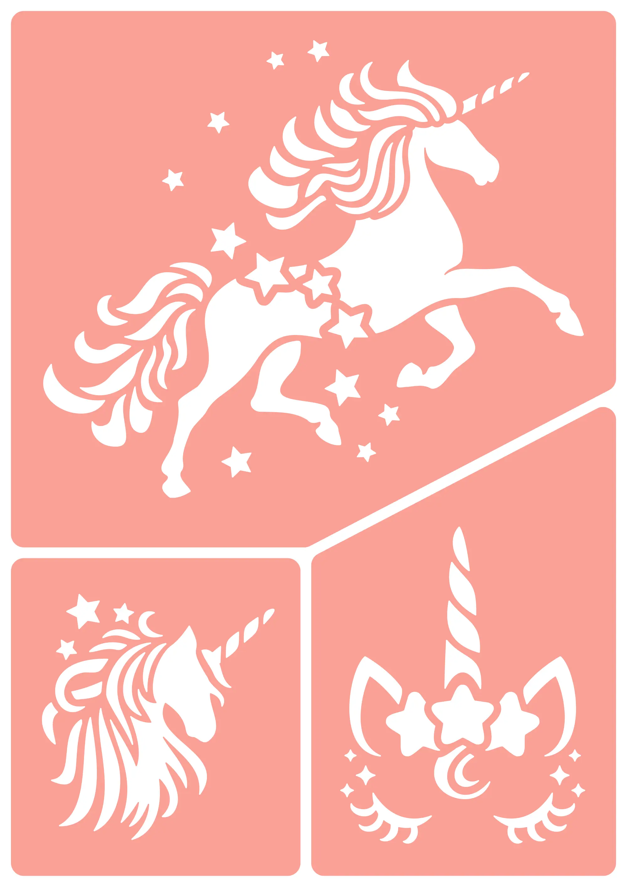 Unicorn Collection #2 - Reusable Stencil - Non-Adhesive or Self-Adhesive