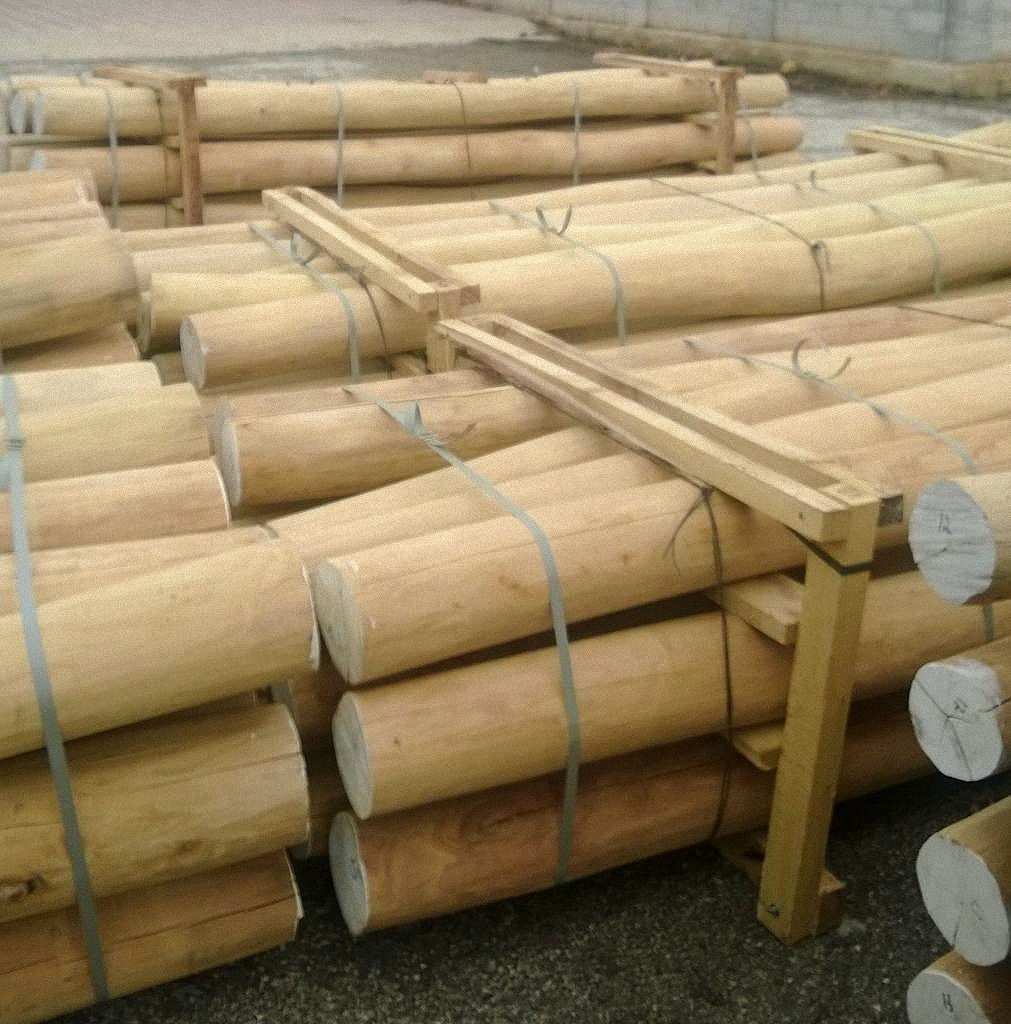 polished construction poles