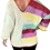 Thumbnail: Angled back view of the striped crochet sweater with a drapey, oversized fit.
