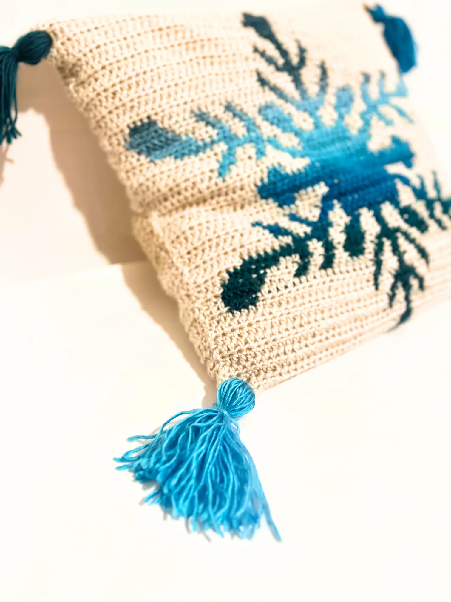 Crochet Pillow Case Northern Flakes from ankle