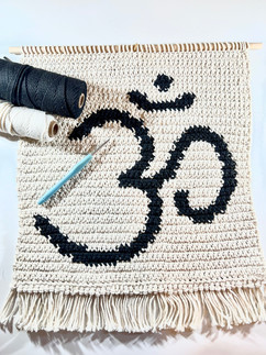 Namaste Tapestry with Macrame Cord and Crochet Hook