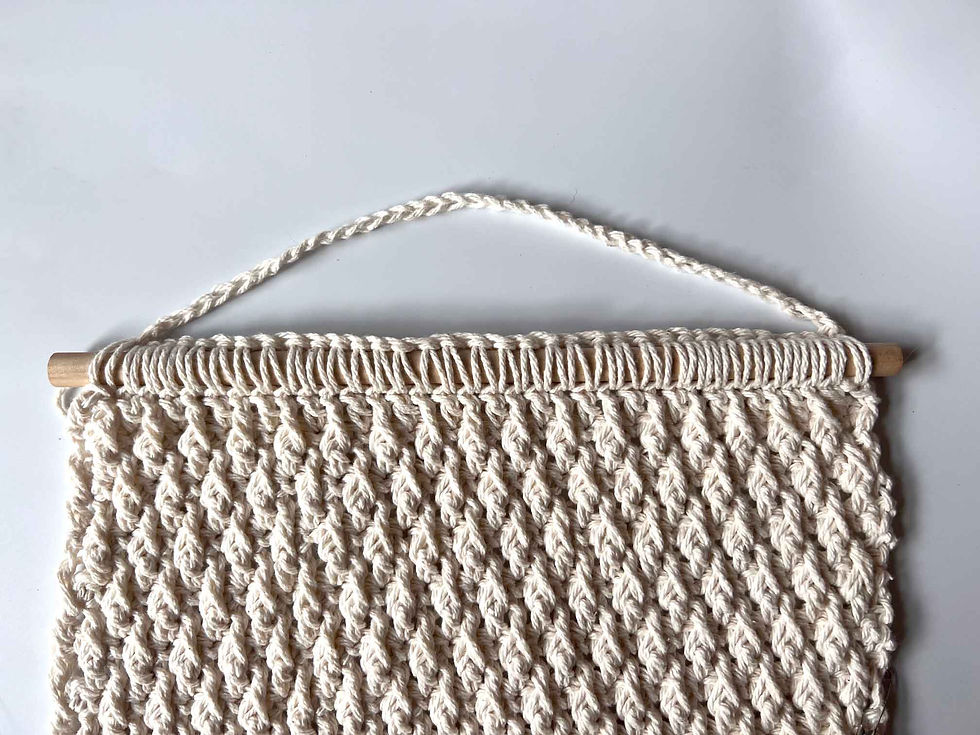 Top part of crochet baseball hat hanger