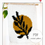 Thumbnail: Crochet Tapestry with leaf in front of the mustard moon on a white background