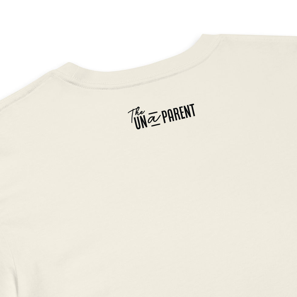 Unaparent Mama Crop Top Black Outline Natural Back Logo Detail