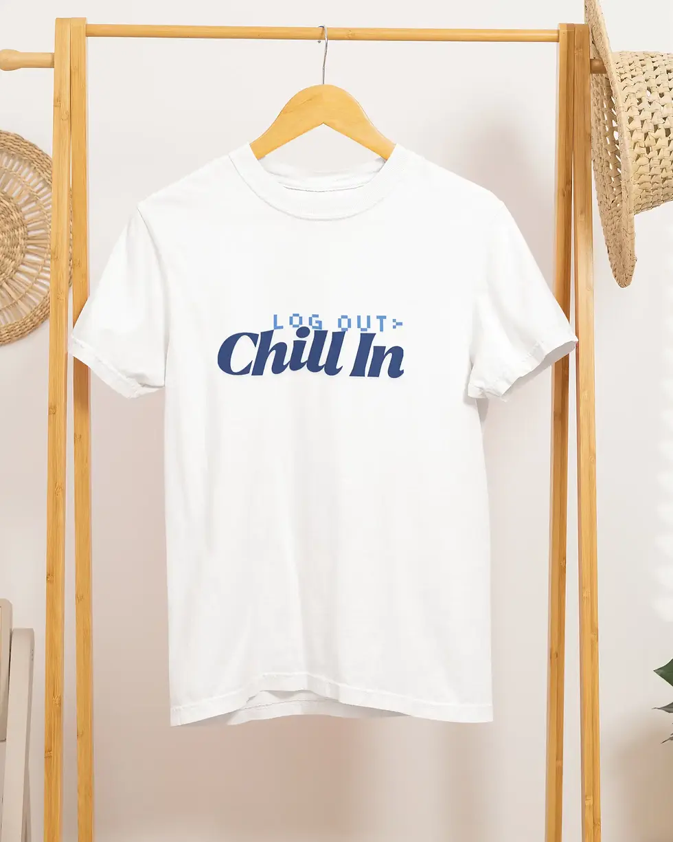 Log Out Chill In T-Shirt | Funny Gaming & Relaxation Unisex Tee