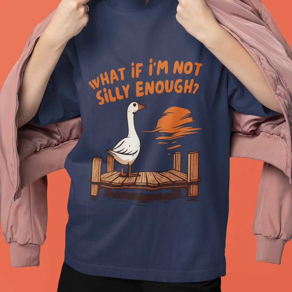 Navy blue Silly Goose | Oversized Women's Tee