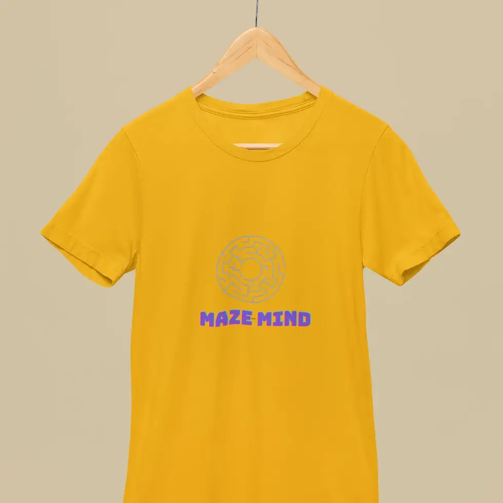 Golden yellow Maze Mind T-Shirt | Mental Health Unisex Tee