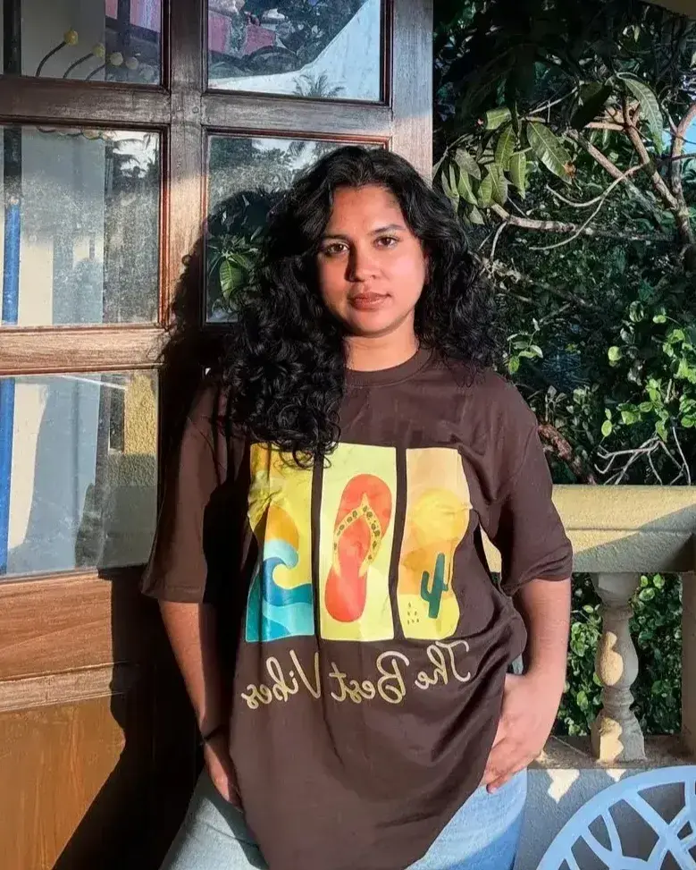 Brown Beach Vibes Sunset Aesthetic | Women's Oversized Tee