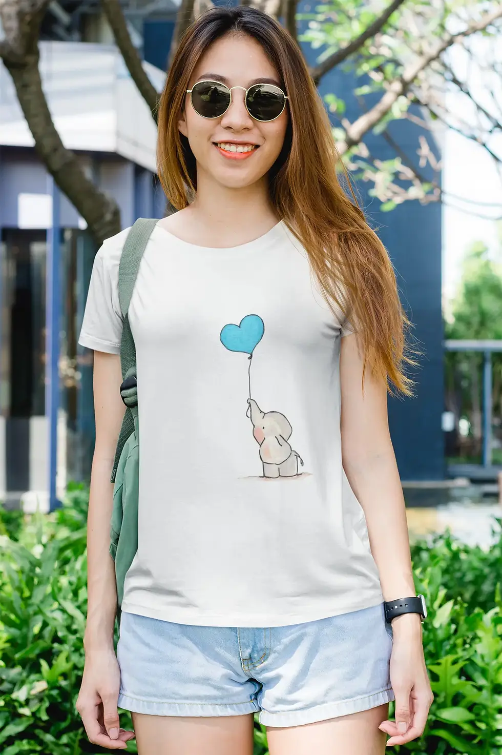 White Cute Baby Elephant Women's  | Adorable Tee