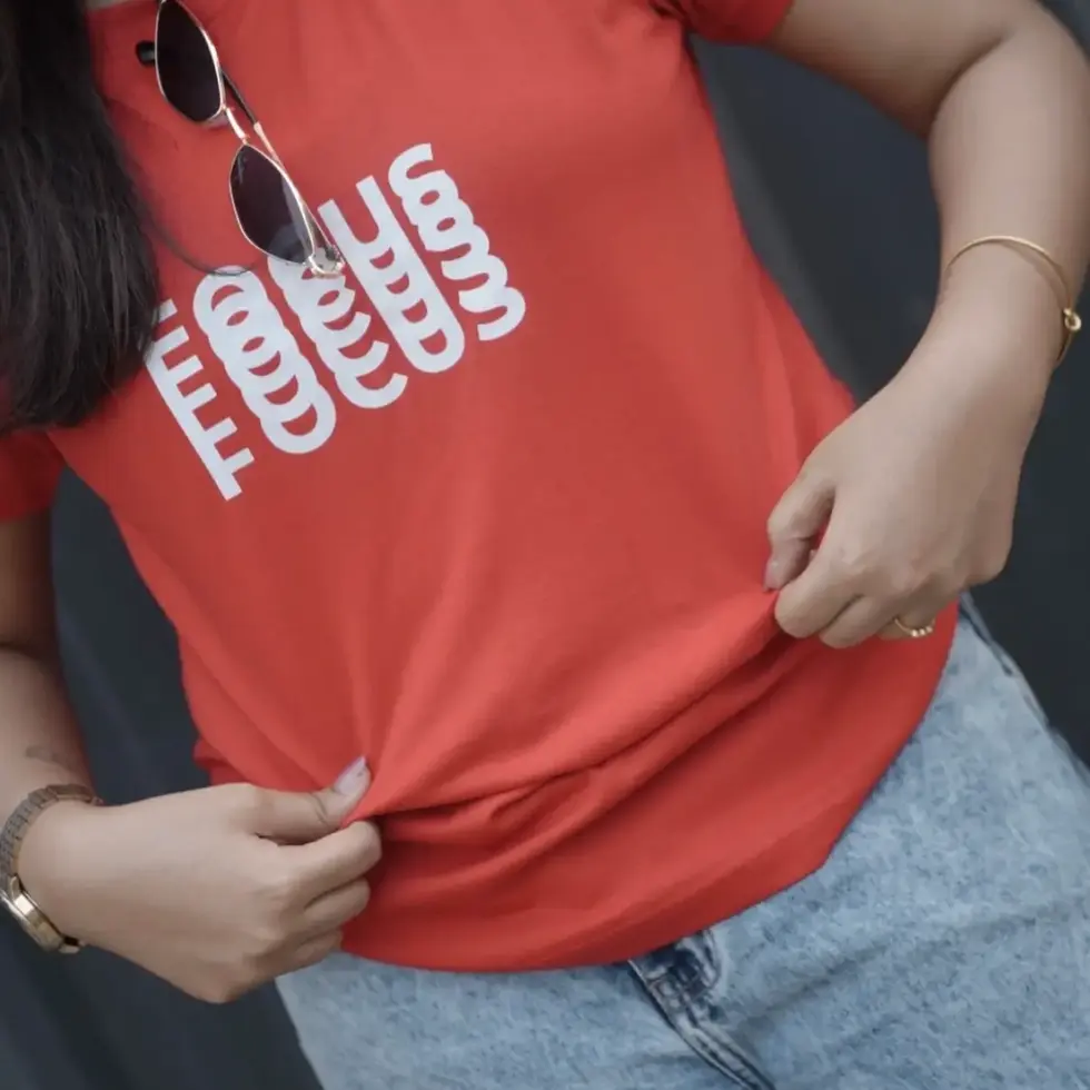 red FOCUS Overlap Print Unisex T-Shirt | Modern Graphic Tee
