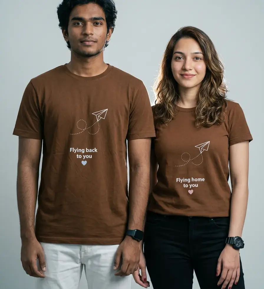 brown Long Distance | Couple Tee