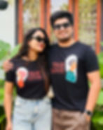 Black True love design couple T-shirt
