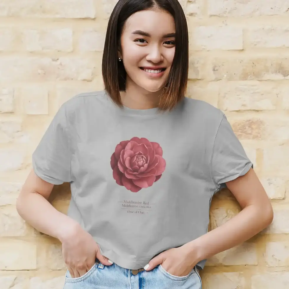 Gray Middlemist Red Floral | Women’s Crop Top