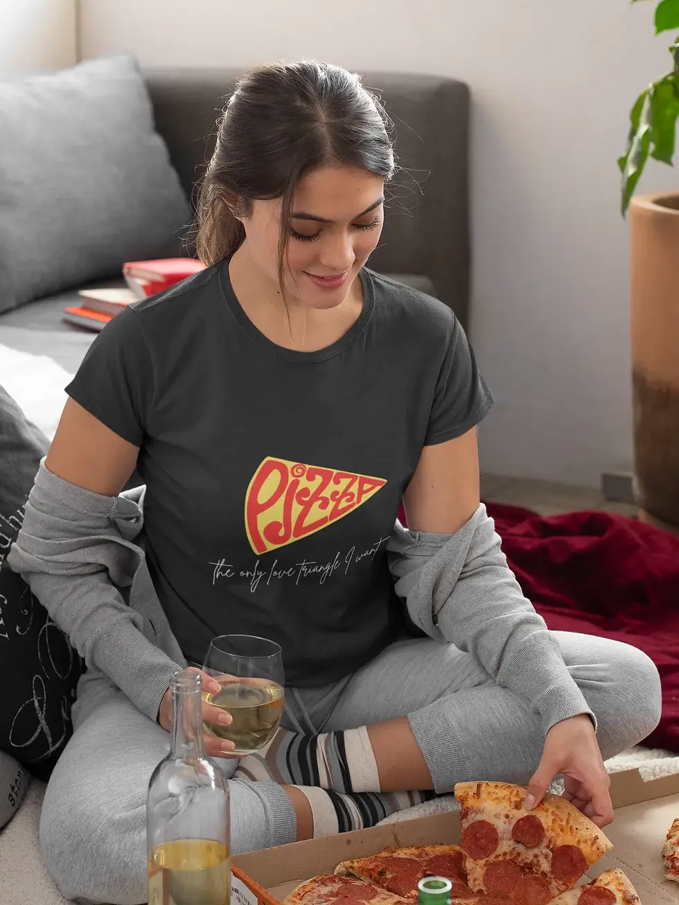 Black Pizza is Life Graphic T-Shirt | Women's Half Sleeve Tee
