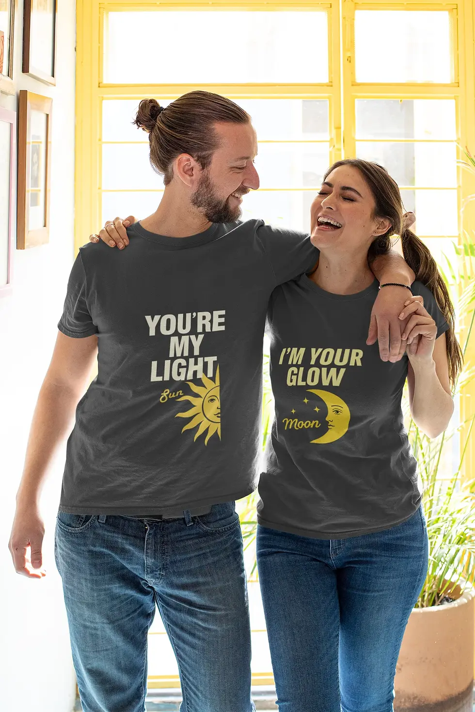 Black You're My Light & I'm Your Glow | Couple tee