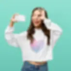 White Pastel Watercolor Heart | Women's Crop Hoodie