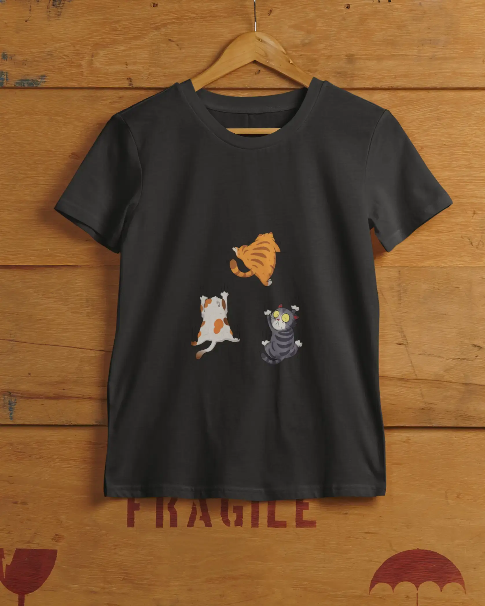 Funny Cats Hanging On T-Shirt | Cute Unisex Tee