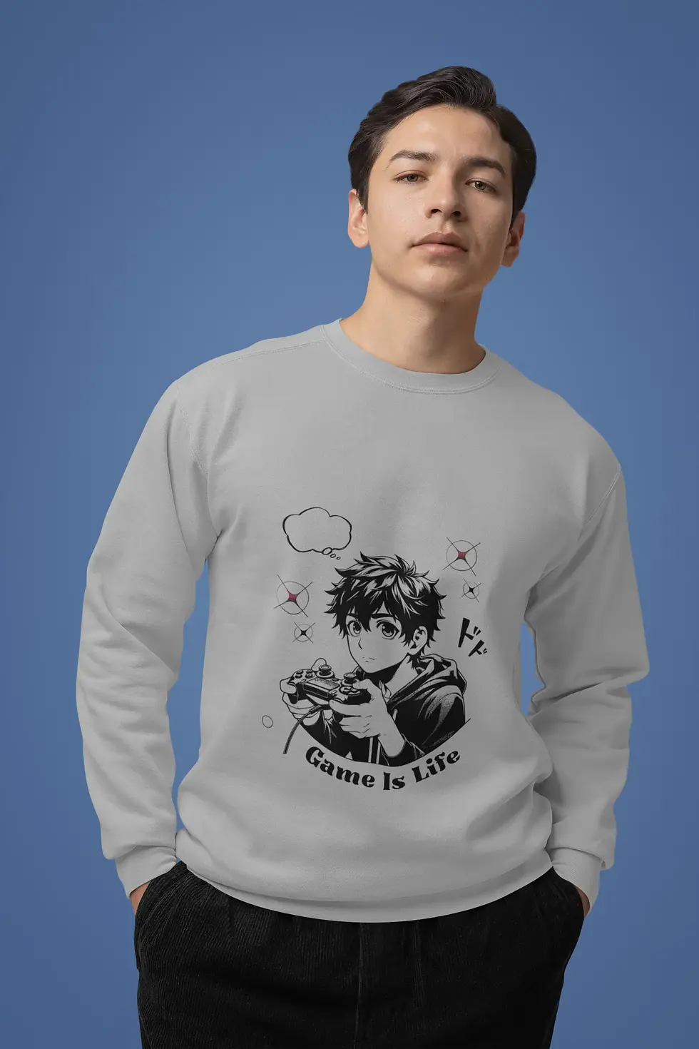 Game Is Life Anime Men’s Sweatshirt – Gamer Inspired Streetwear