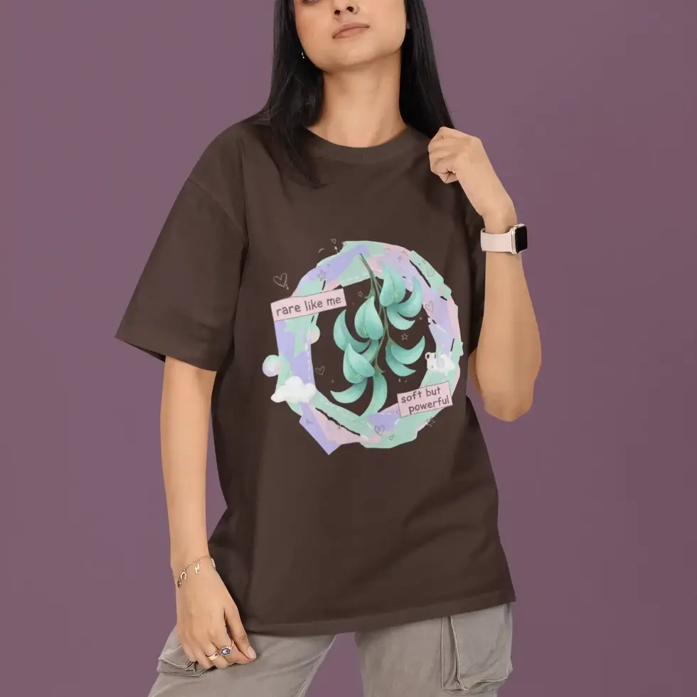 Brown Pastel Floral | Women's Oversized Tee