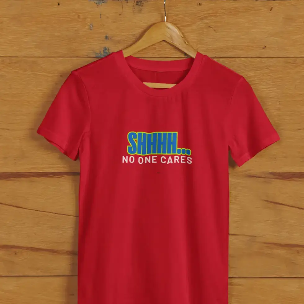 Red SHHHH... Bold Pop Art | Minimalist Unisex Half Sleeve Tee