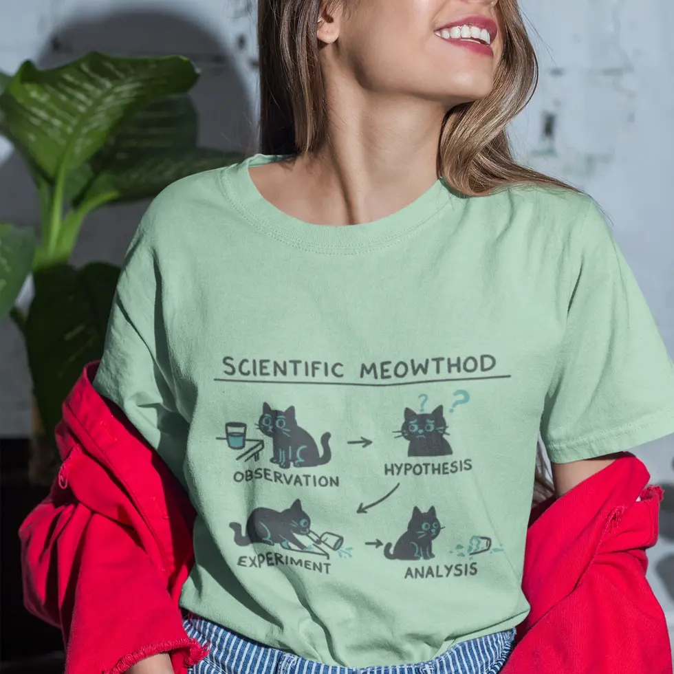 Sage green Scientific Meowthod | Women's Oversized Tee