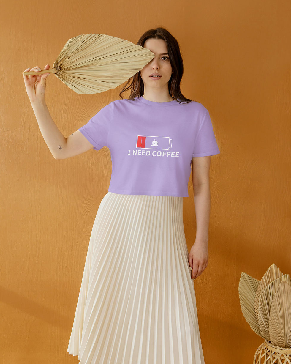 i need coffee crop top women t-shirt