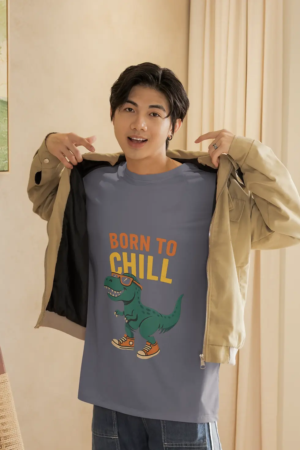 T-Rex Chill Graphic | Men's Oversized Tee