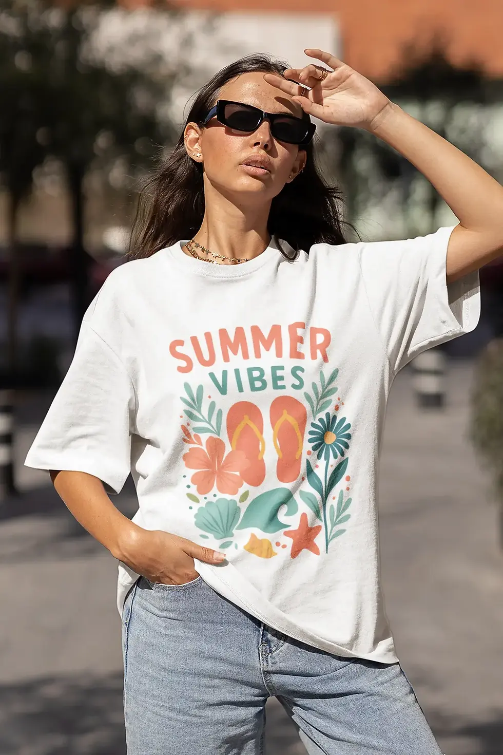 White Summer Vibes | Women’s Oversized Tee