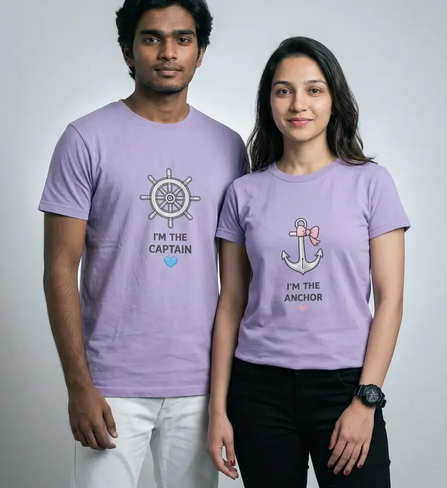 iris lavender Captain and Anchor | Couple Tee