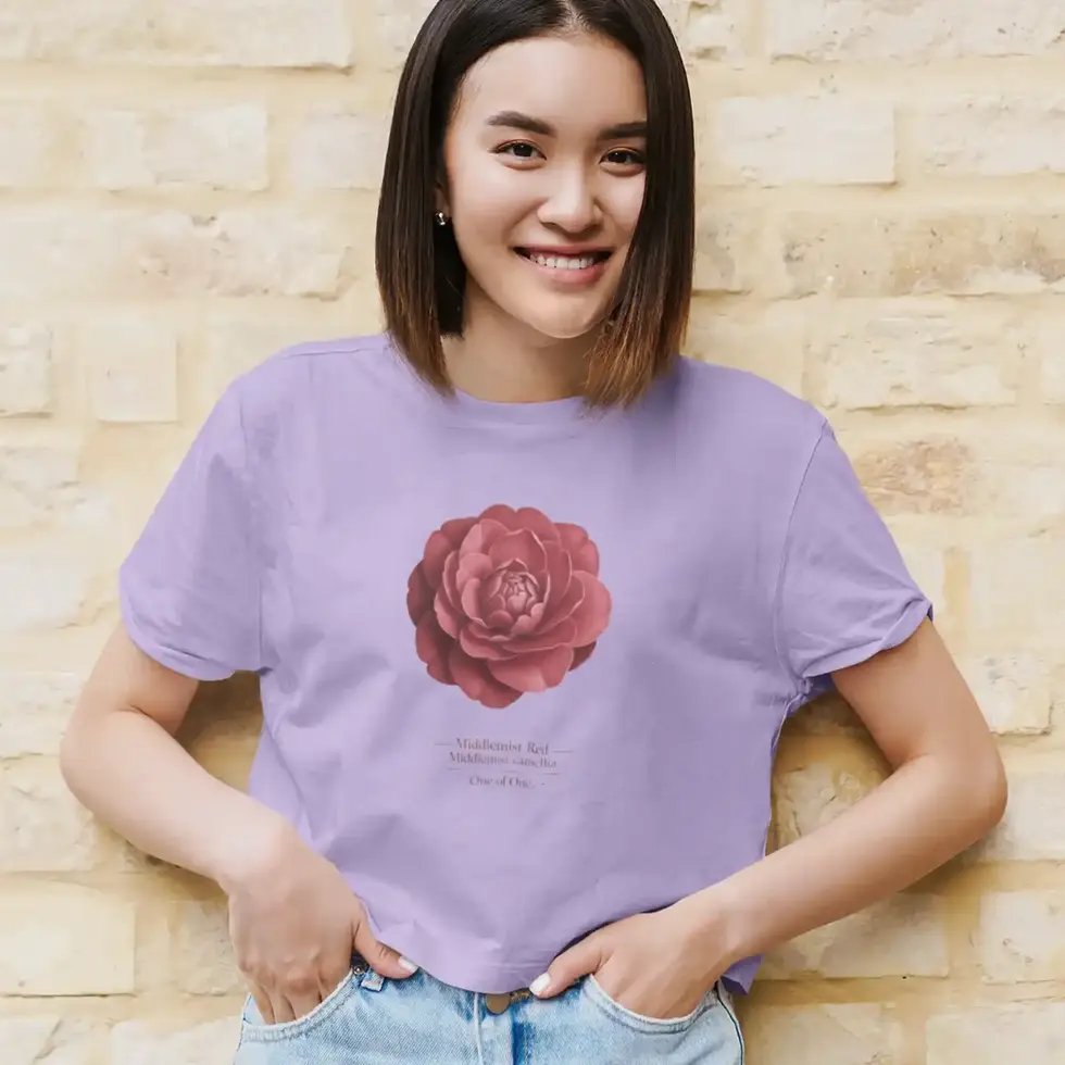 Lavender Middlemist Red Floral | Women’s Crop Top