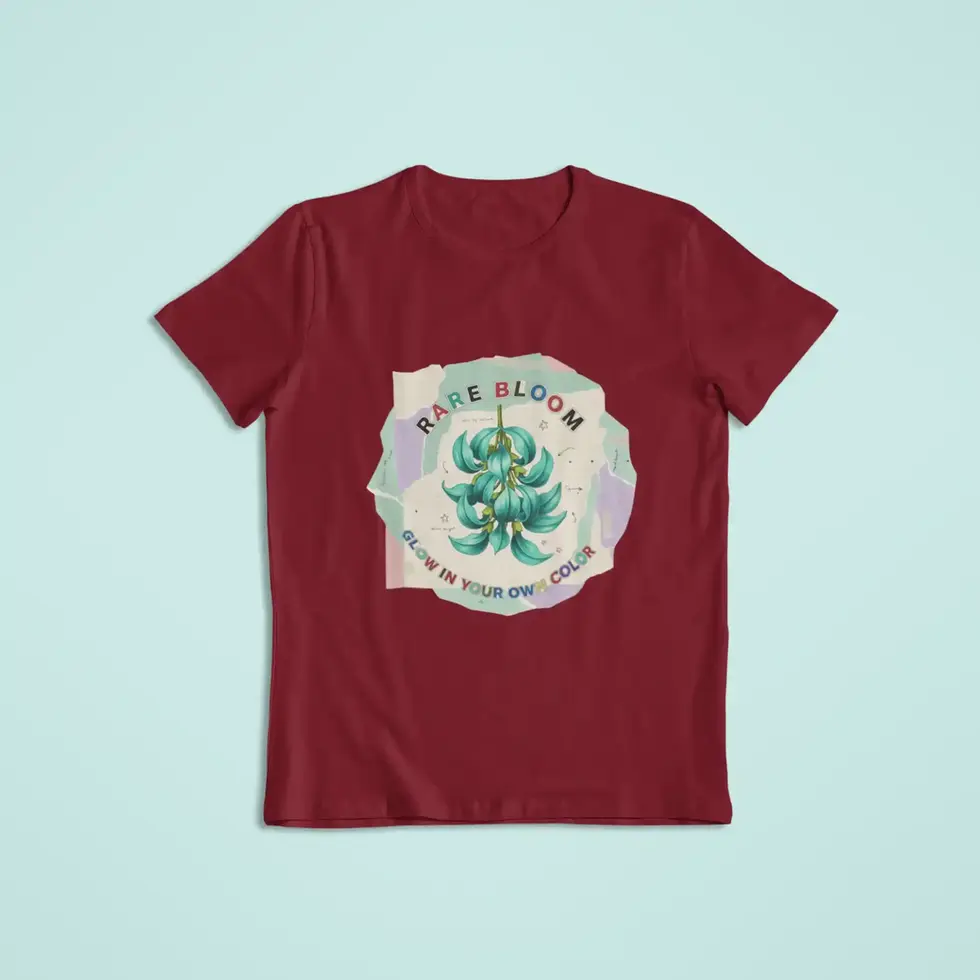 Maroon Jade Vine Aesthetic | Women’s Half Sleeve Tee