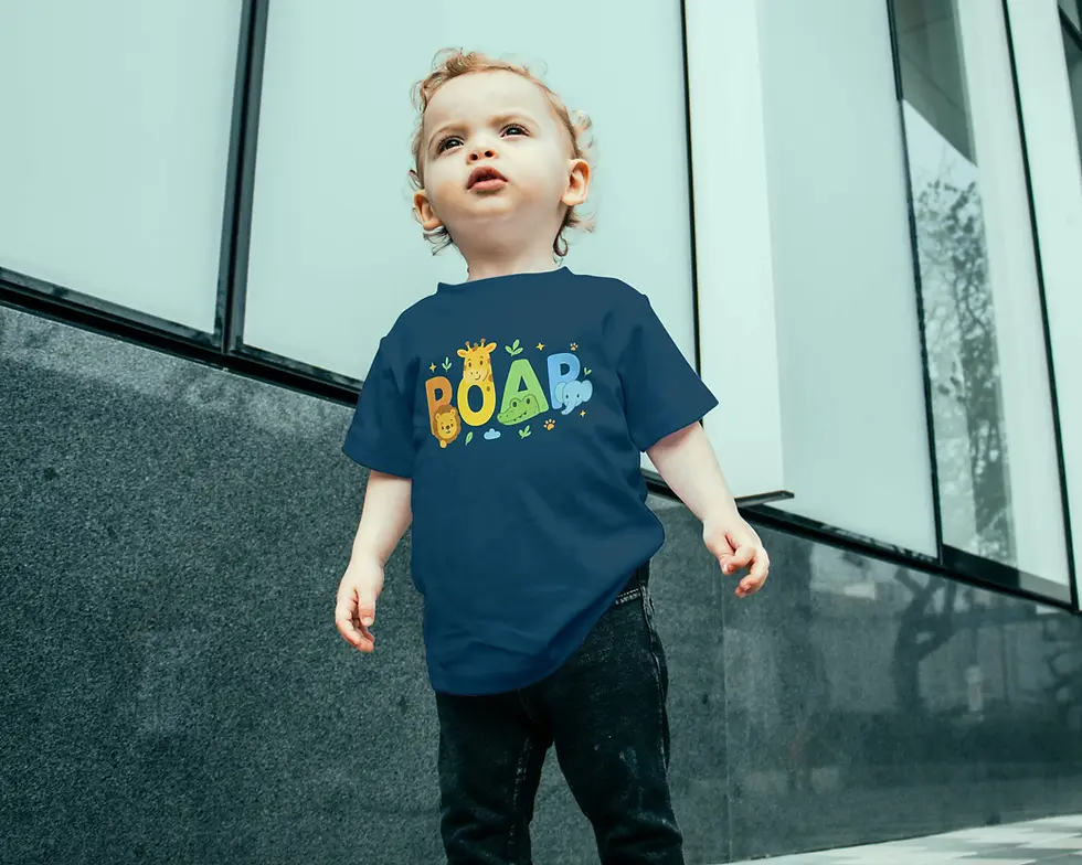 Fun Animal Print Half Sleeve | Roar Graphic Toddlers Unisex Tee