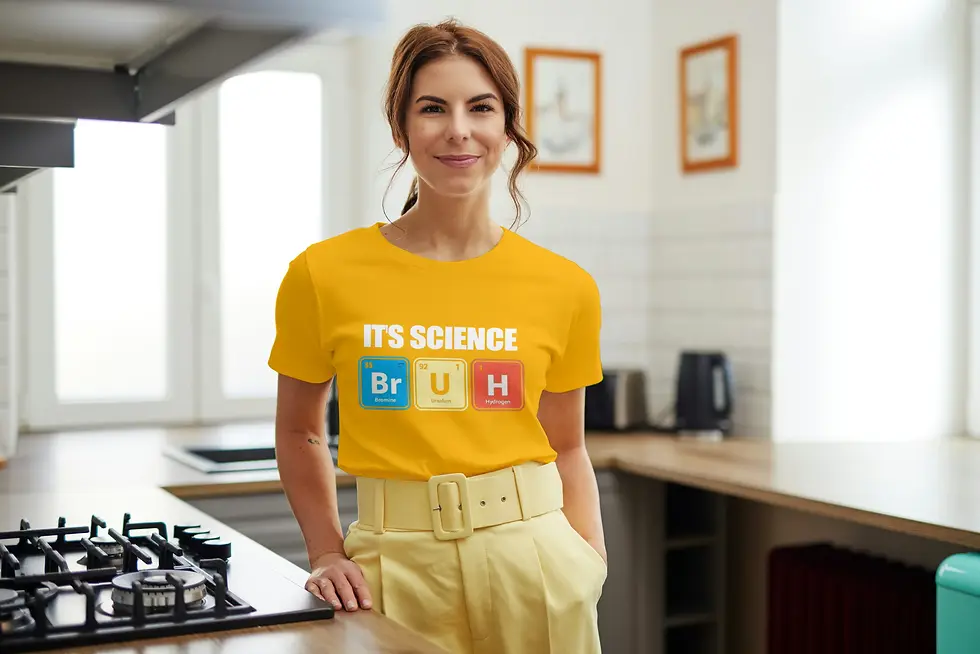 It’s Science BRUH Women’s Crop Top – Funny Periodic Table Graphic Tee