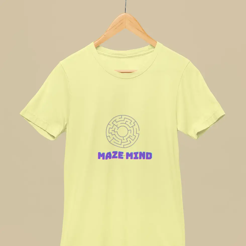 Butter yellow Maze Mind T-Shirt | Mental Health Unisex Tee