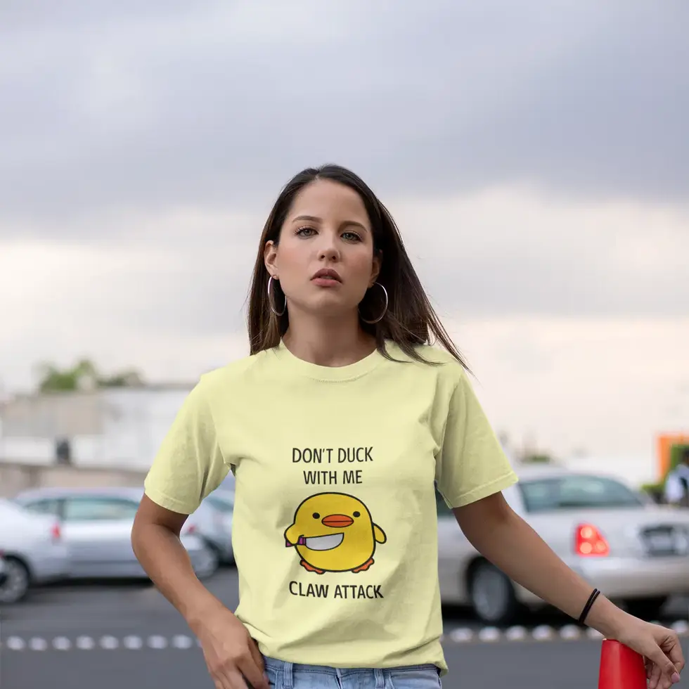 Butter yellow DON'T DUCK WITH ME | Women Funny Meme Tee