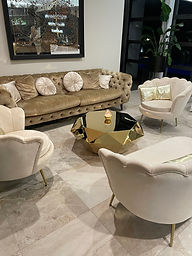 Gold velvet couch
