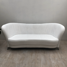 White Leather 3 Seater