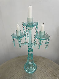 Turquoise Glass Candelabra