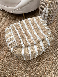 Square Natural Pouf