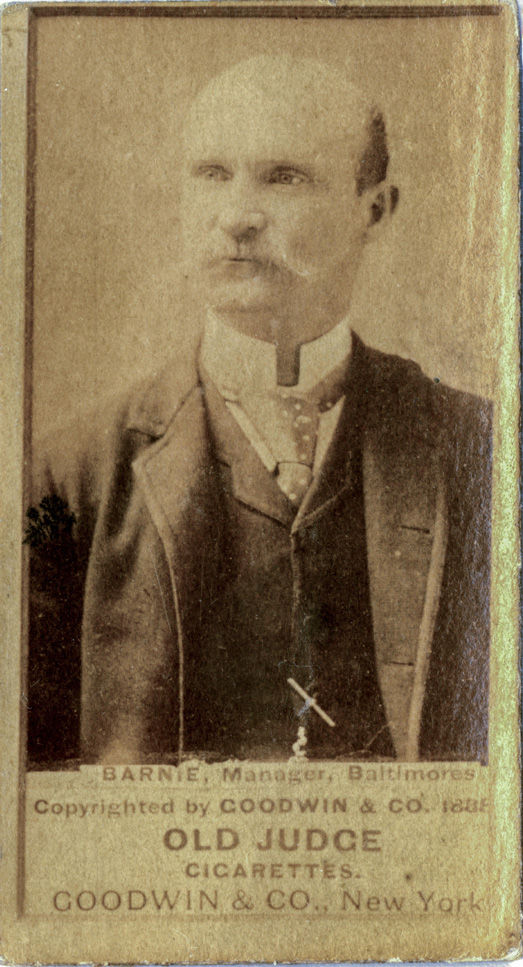 Billy Barnie in 1888, manager of the Baltimore Orioles.