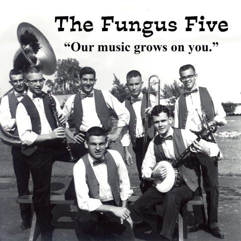 Terry Waldo's high school band; Waldo, bottom right on banjo