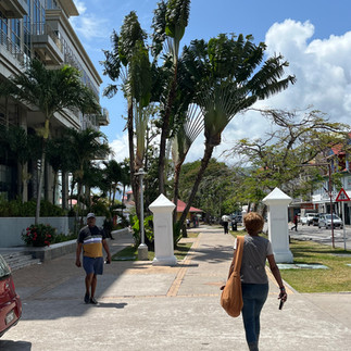A local walking in a street in Victoria, Mahe, Seychelles