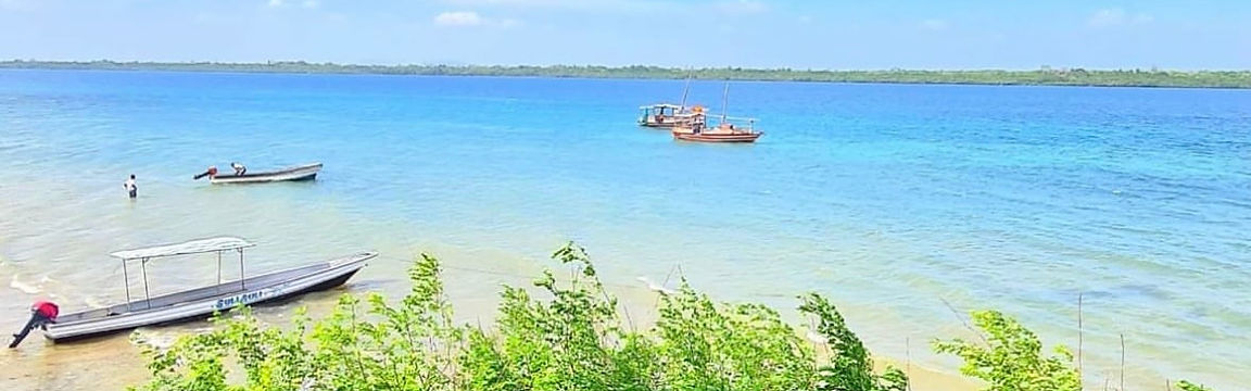 Amazing view on Wasini island beach from a deck, Kenya