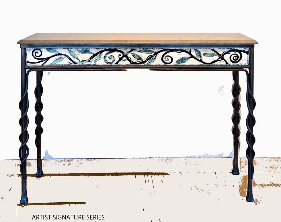 Hand Painted wrought iron furniture