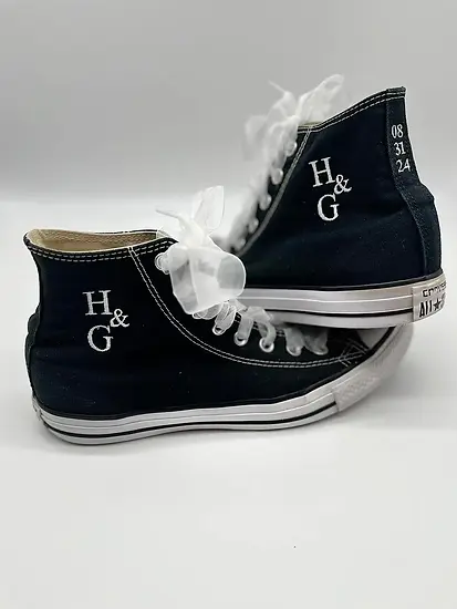 Custom Shoes with Initials and Wedding Date
